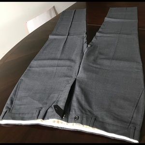 Pazoni dark gray 38R plain front 100% wool pants